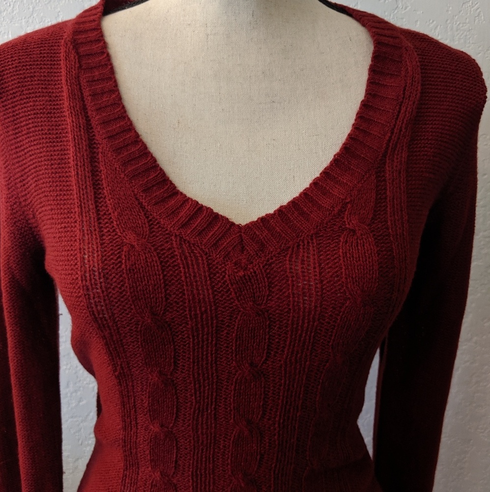 Sweet girl my favorite sweater burgundy Sz S